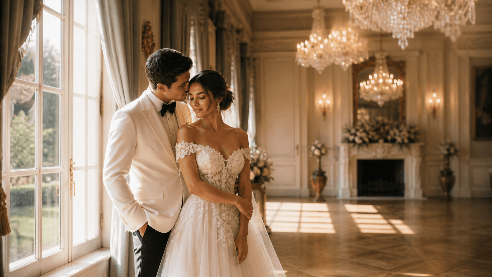 Intimate wedding moment captured on film
