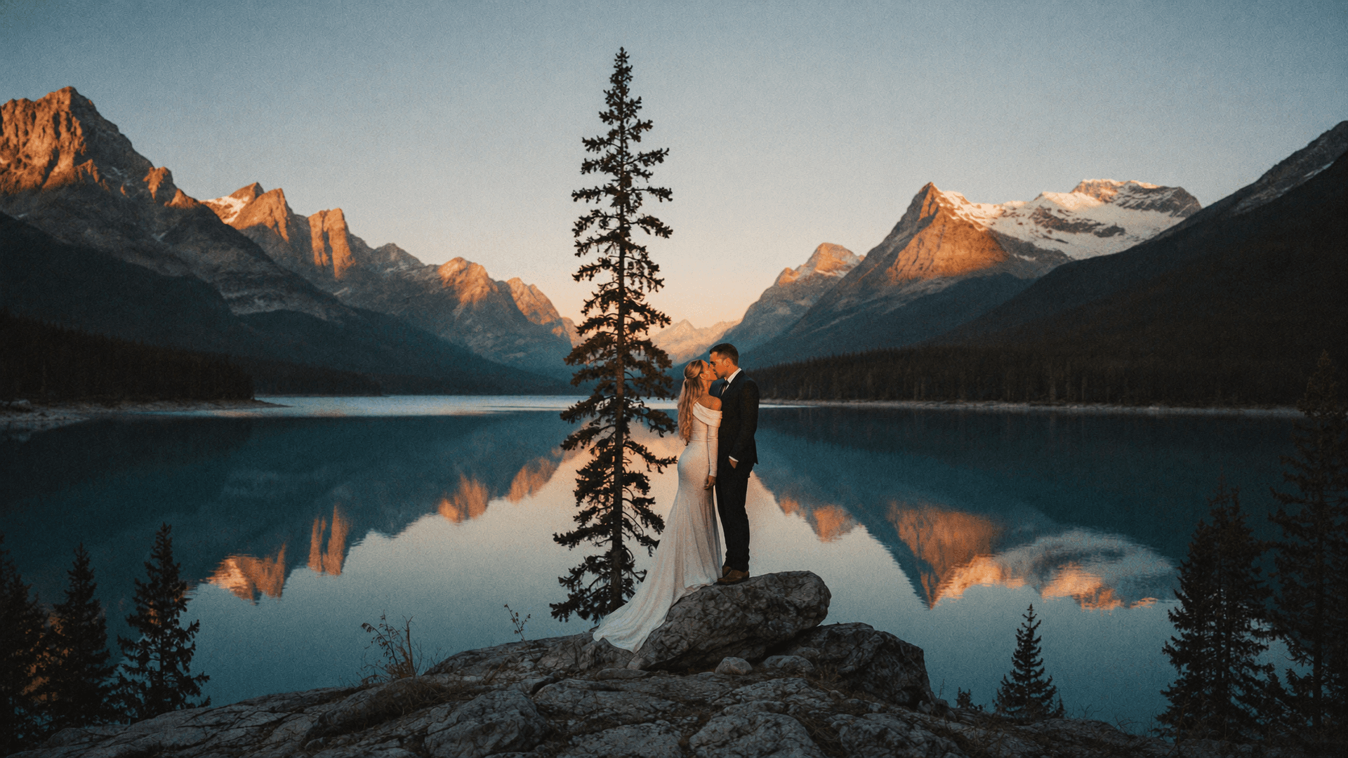 Wedding photography in Jasper — Maligne Lake and the Canadian Rockies in recovery